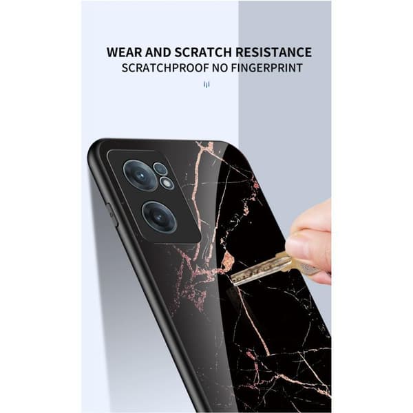 OnePlus Nord CE 2 5G Marmorskal 9H Härdat Glas Baksida Glassback V2