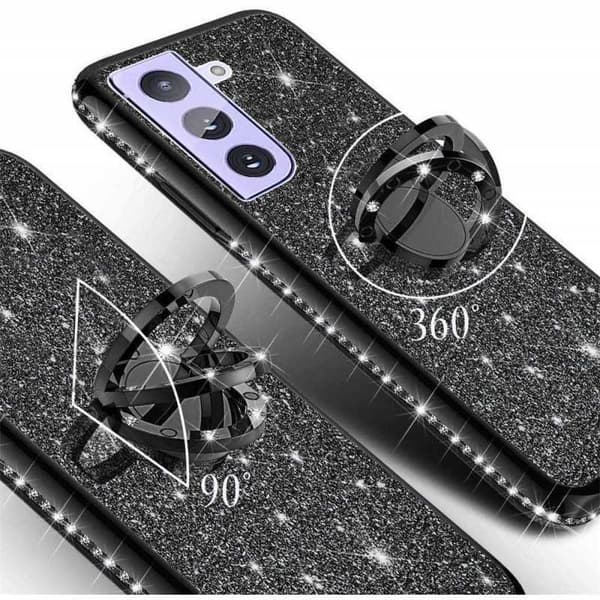 Samsung S21 FE Stötdämpande Skal med Ringhållare Strass