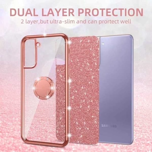 Samsung S21 FE Stötdämpande Skal med Ringhållare Strass