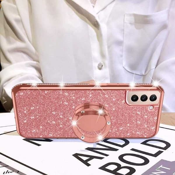 Samsung S21 FE Stötdämpande Skal med Ringhållare Strass