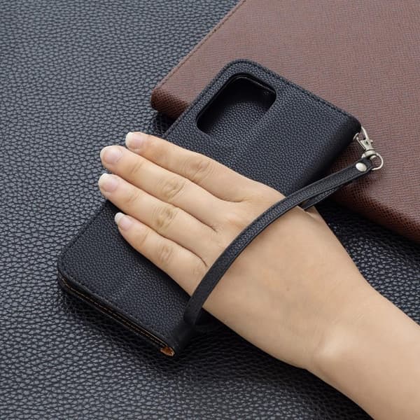 SKALO Samsung A53 5G Premium Litchi Flip Cover - Sort