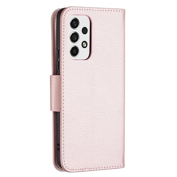 SKALO Samsung A53 5G Premium Litchi Lompakkokotelo - Ruusukulta