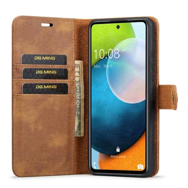 DG MING Samsung A53 5G 2-i-1 Magnet Pungetui - Brun
