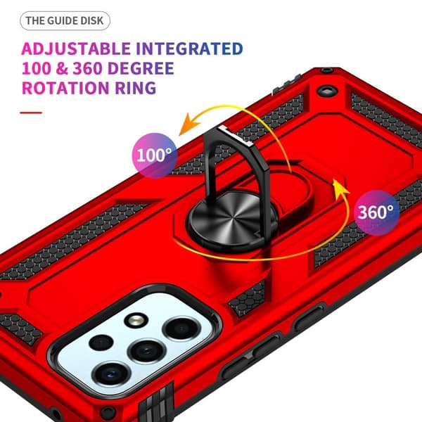 SKALO Samsung A53 5G Armor Hybrid Metallring skal - Röd