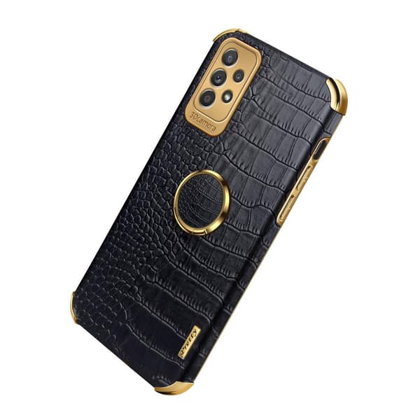 SKALO Samsung A53 5G Crocodile Guldkant Cover - Grøn