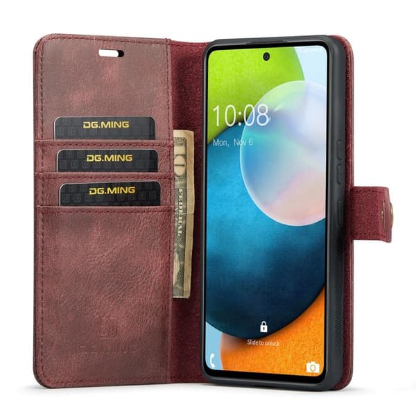 DG MING Samsung A53 5G 2-i-1 Magnet Pungetui - Rød