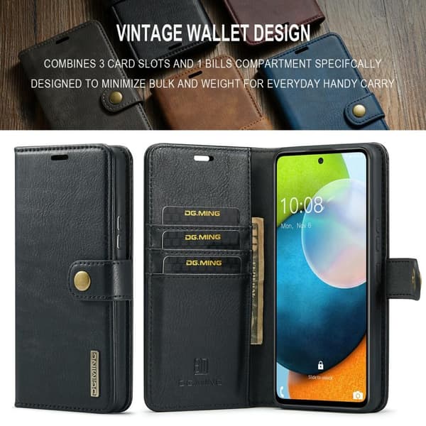 DG MING Samsung A53 5G 2-i-1 Magnet Pungetui - Sort