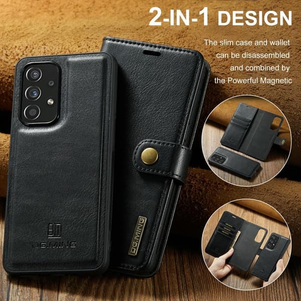 DG MING Samsung A53 5G 2-i-1 Magnet Pungetui - Sort