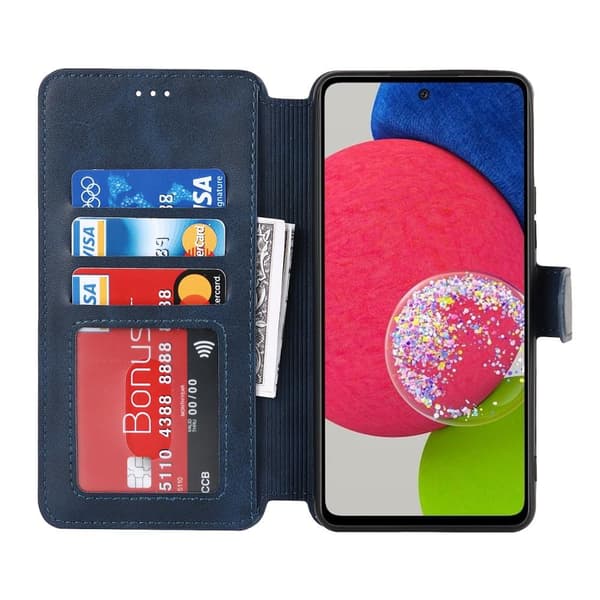 SKALO Samsung A53 5G Premium Cut Lompakkokotelo - Sininen