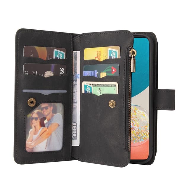 SKALO Samsung A53 5G Big Wallet 17-RUM Pungetui - Sort