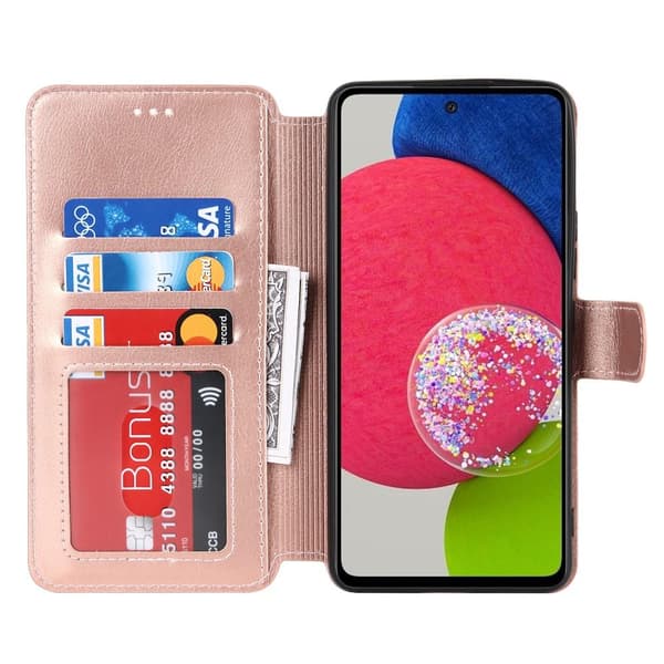 SKALO Samsung A53 5G Premium Cut Plånboksfodral - Roséguld