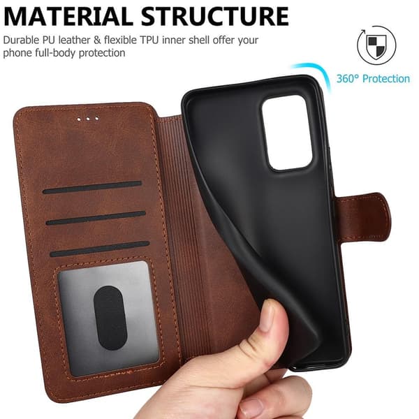 SKALO Samsung A53 5G Premium Cut Flip Cover - Mørkebrun