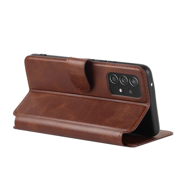 SKALO Samsung A53 5G Premium Cut Flip Cover - Mørkebrun