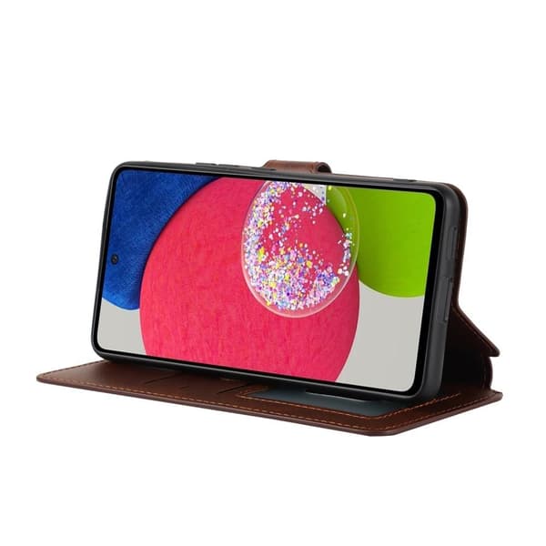 SKALO Samsung A53 5G Premium Cut Flip Cover - Mørkebrun