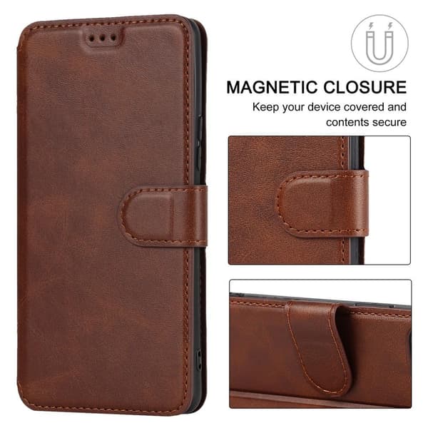 SKALO Samsung A53 5G Premium Cut Flip Cover - Mørkebrun