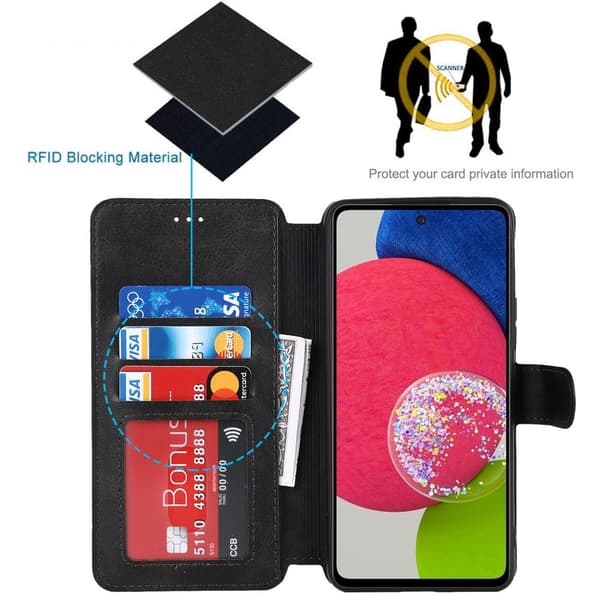 SKALO Samsung A53 5G Premium Cut Flip Cover - Sort