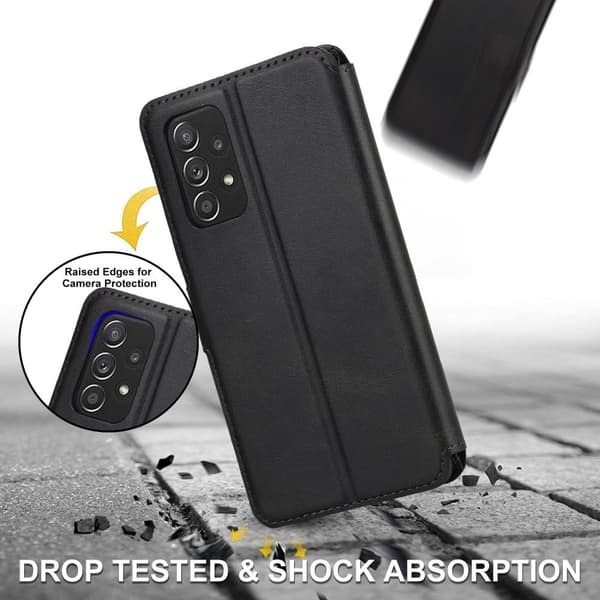 SKALO Samsung A53 5G Premium Cut Flip Cover - Sort