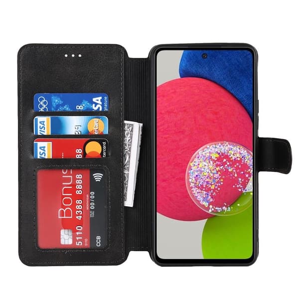 SKALO Samsung A53 5G Premium Cut Flip Cover - Sort