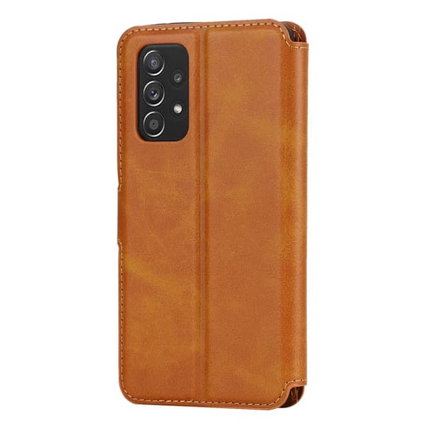 SKALO Samsung A53 5G Premium Cut Flip Cover - Lys brun
