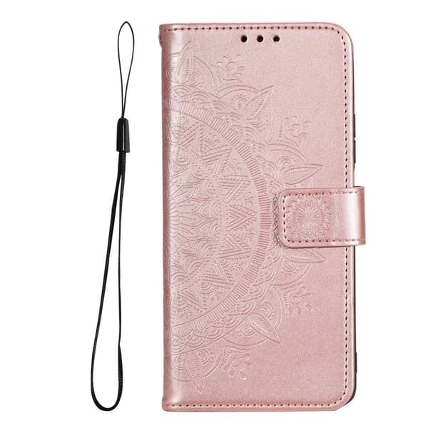 SKALO Samsung A53 5G Mandala Flip Cover - Rosa guld