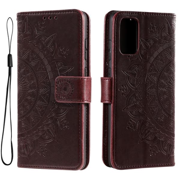 SKALO Samsung A53 5G Mandala Flip Cover - Mørkebrun