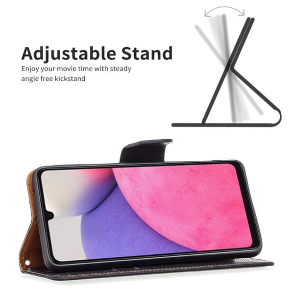 SKALO Samsung A33 5G Premium Litchi Flip Cover - Sort