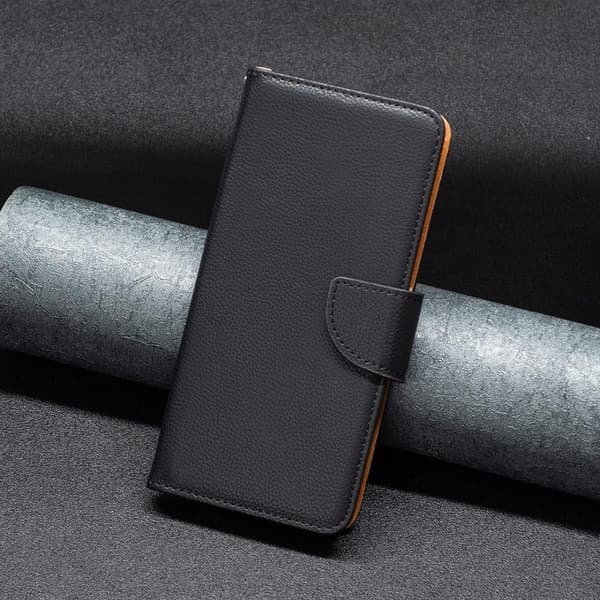 SKALO Samsung A33 5G Premium Litchi Flip Cover - Sort