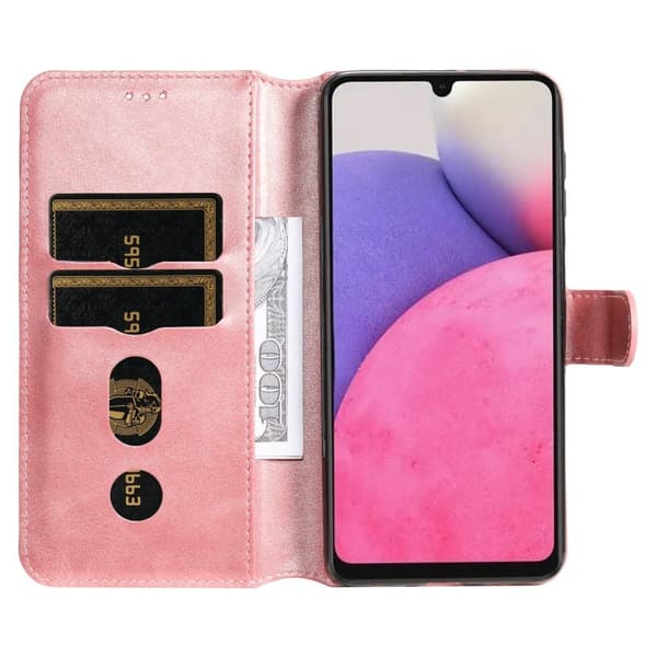 SKALO Samsung A33 5G Classic Pungetui - Rosa guld
