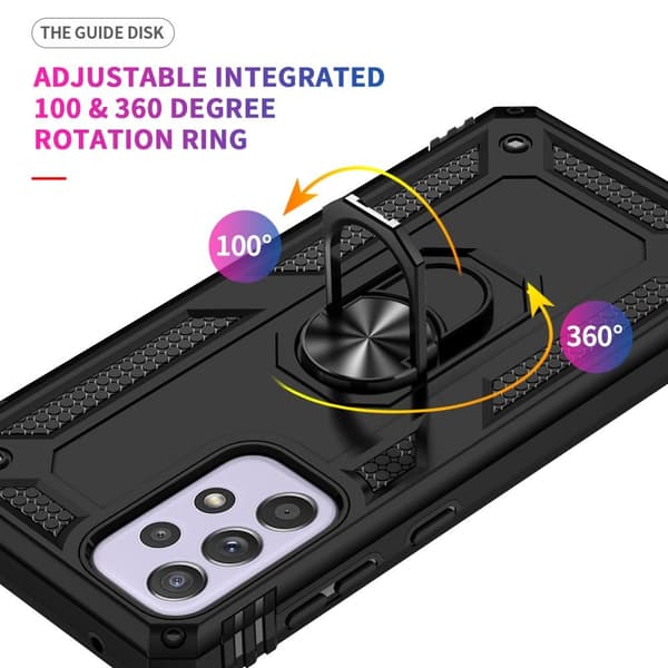 SKALO Samsung A33 5G Armor Hybrid Metallring skal - Svart