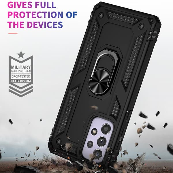 SKALO Samsung A33 5G Armor Hybrid Metallring skal - Svart