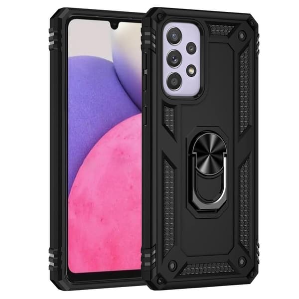 SKALO Samsung A33 5G Armor Hybrid Metallring skal - Svart