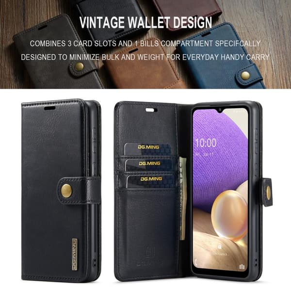 DG MING Samsung A33 5G 2-i-1 Magnet Pungetui - Sort