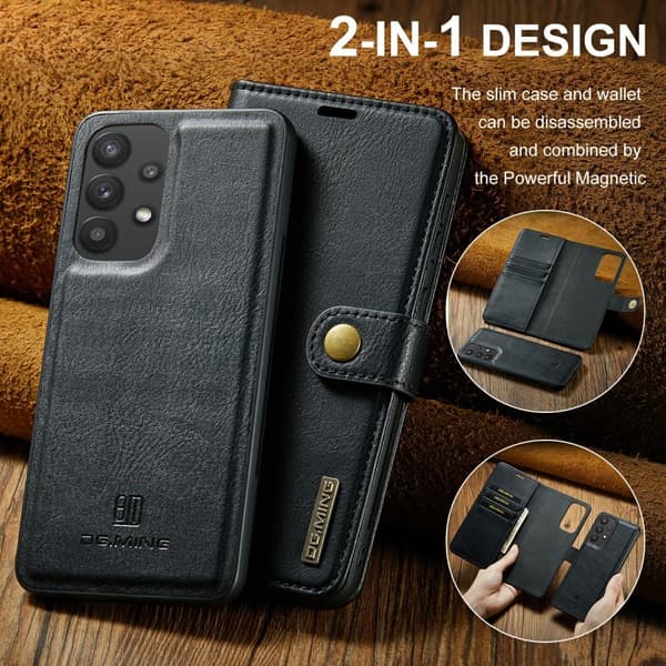 DG MING Samsung A33 5G 2-i-1 Magnet Pungetui - Sort