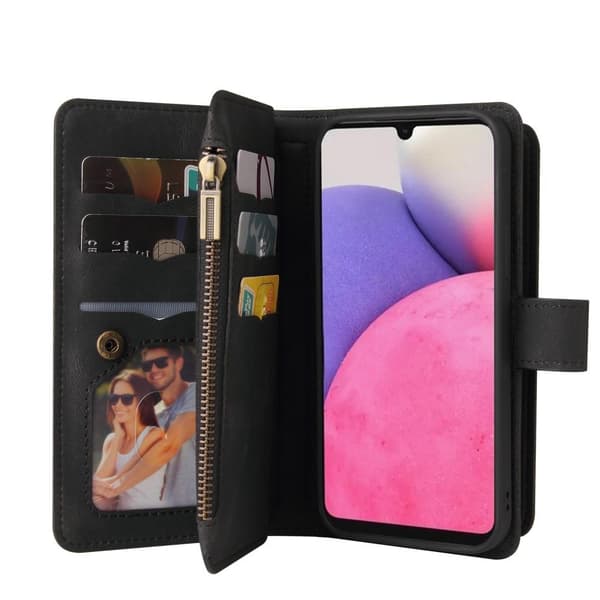 SKALO Samsung A33 5G Big Wallet 17-RUM Pungetui - Sort