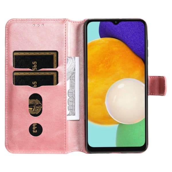 SKALO Samsung A13 5G Classic Pungetui - Rosa guld