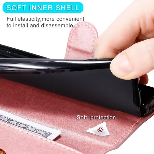 SKALO Samsung A13 5G Classic Pungetui - Rosa guld