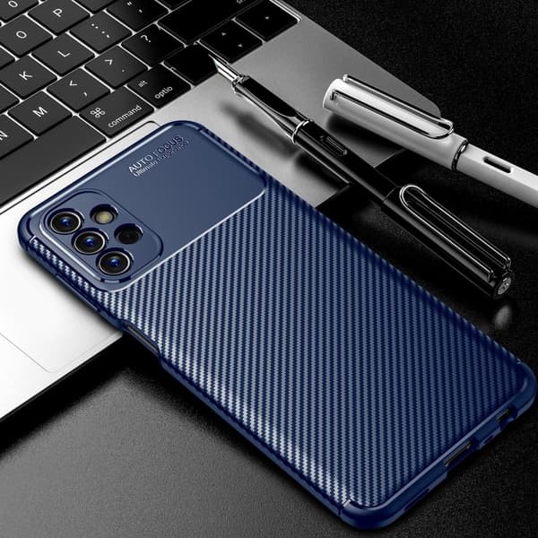 SKALO Samsung A13 4G Carbon Fiber TPU cover - Blå