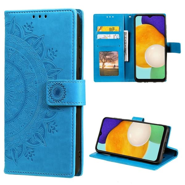 SKALO Samsung A13 5G Mandala Flip Cover - Blå