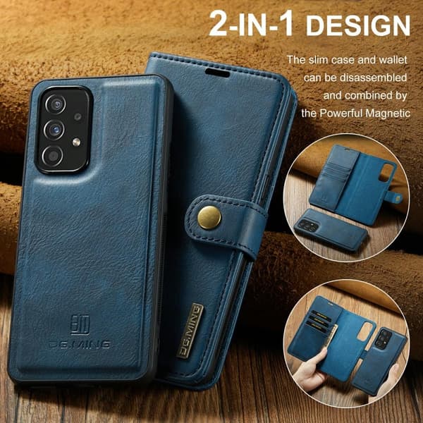 DG MING Samsung A53 5G 2-i-1 Magnet Pungetui - Blå