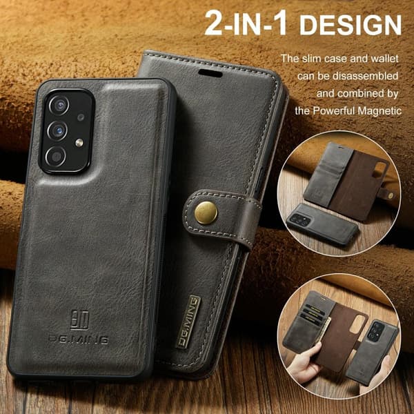 DG MING Samsung A53 5G 2-i-1 Magnet Pungetui - Grå