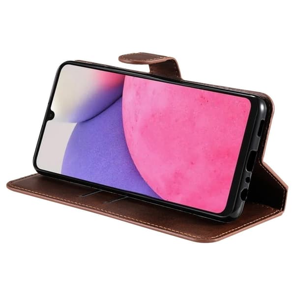 SKALO Samsung A33 5G Classic Pungetui - Brun