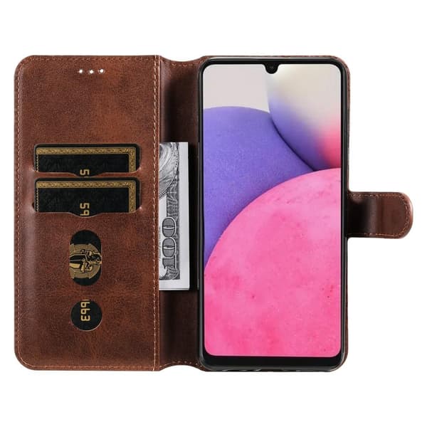 SKALO Samsung A33 5G Classic Pungetui - Brun