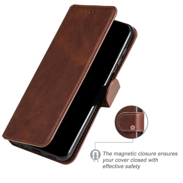 SKALO Samsung A33 5G Classic Pungetui - Brun