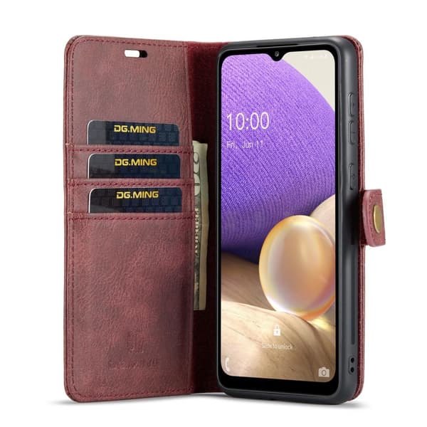 DG MING Samsung A33 5G 2-i-1 Magnet Pungetui - Rød