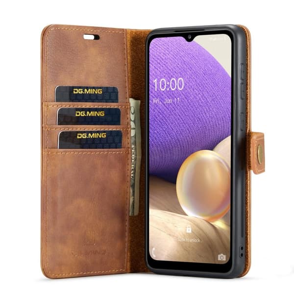 DG MING Samsung A33 5G 2-i-1 Magnet Pungetui - Brun