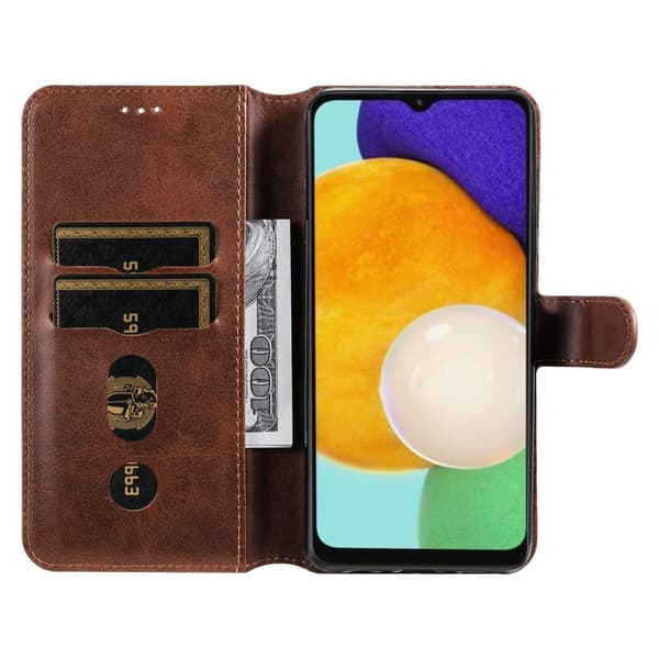 SKALO Samsung A13 5G Classic Pungetui - Brun