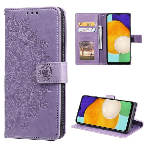 SKALO Samsung A13 5G Mandala lompakkokotelo - Violetti