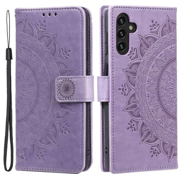SKALO Samsung A13 5G Mandala lompakkokotelo - Violetti