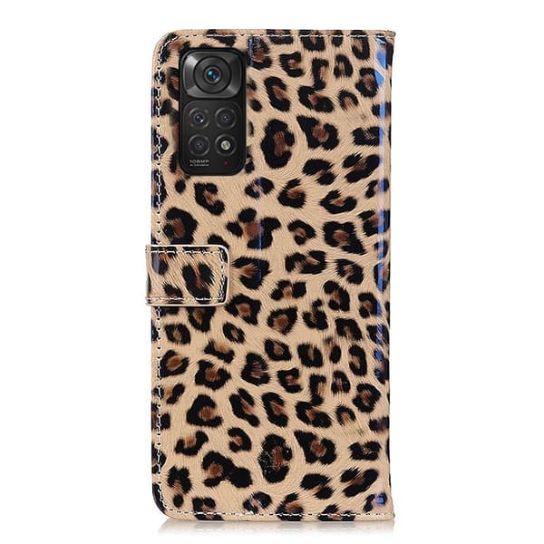 SKALO Xiaomi Redmi Note 11 Leopardikuvioinen lompakkokotelo PU-nahasta.