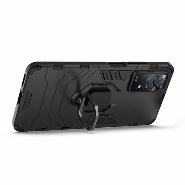 SKALO Xiaomi Redmi Note 11 Pro Armor Hybrid metal ring cover - Sort